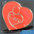 Custom metal security badges heart shaped lapel pins special offer